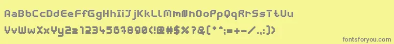 Fonte WebpixelBitmapBlack – fontes cinzas em um fundo amarelo