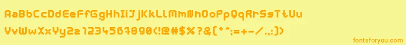 Czcionka WebpixelBitmapBlack – pomarańczowe czcionki na żółtym tle