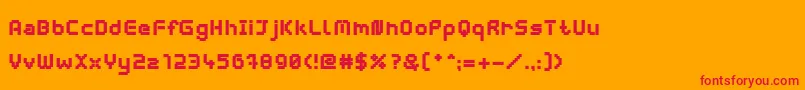 フォントWebpixelBitmapBlack – オレンジの背景に赤い文字