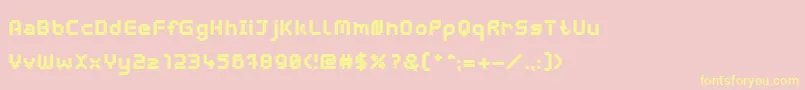 Czcionka WebpixelBitmapBlack – żółte czcionki na różowym tle