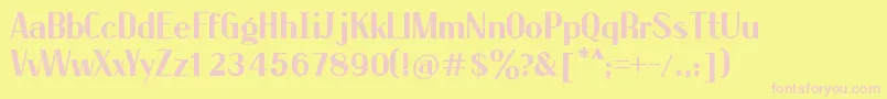 RaungRivs-Schriftart – Rosa Schriften auf gelbem Hintergrund