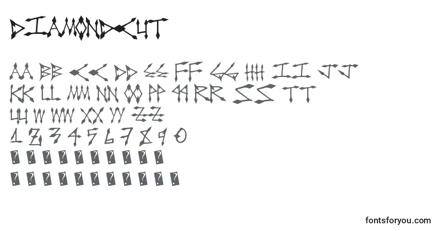 Шрифт Diamondcut – алфавит, цифры, специальные символы