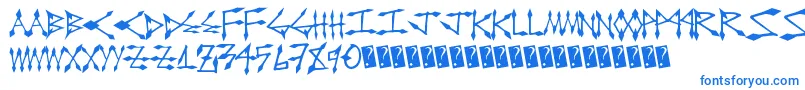 フォントDiamondcut – 白い背景に青い文字