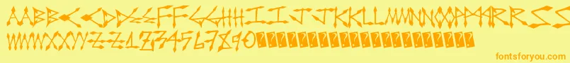 Шрифт Diamondcut – оранжевые шрифты на жёлтом фоне