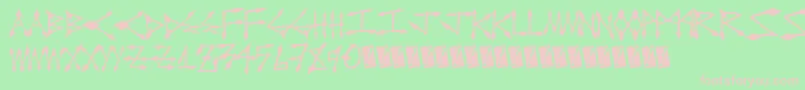 Diamondcut-fontti – vaaleanpunaiset fontit vihreällä taustalla