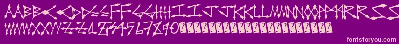 フォントDiamondcut – 紫の背景にピンクのフォント