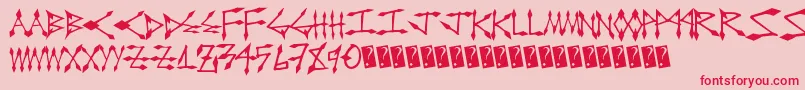 フォントDiamondcut – ピンクの背景に赤い文字