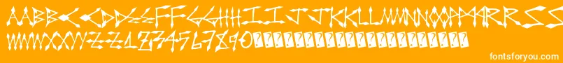 フォントDiamondcut – オレンジの背景に白い文字