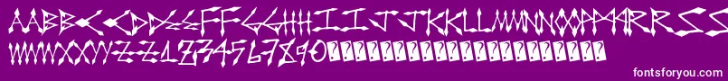 Diamondcut-Schriftart – Weiße Schriften auf violettem Hintergrund
