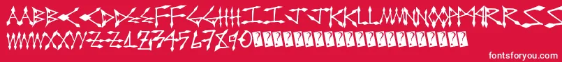フォントDiamondcut – 赤い背景に白い文字