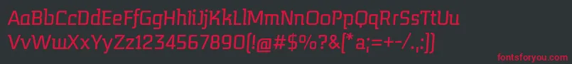 Fonte MidnightkernboyItalic – fontes vermelhas em um fundo preto