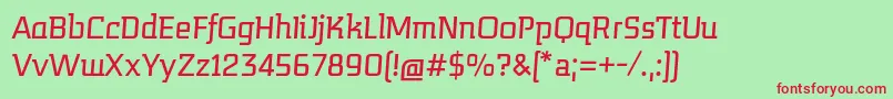 Fonte MidnightkernboyItalic – fontes vermelhas em um fundo verde