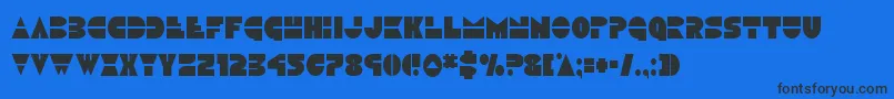 Discoduckcond Font – Black Fonts on Blue Background