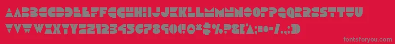 Fonte Discoduckcond – fontes cinzas em um fundo vermelho