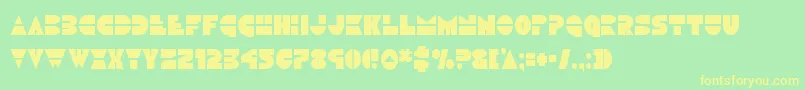 Discoduckcond-fontti – keltaiset fontit vihreällä taustalla