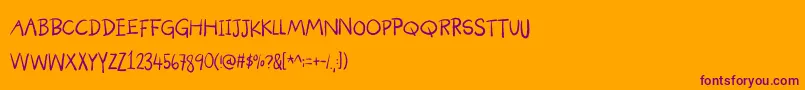 Pandoramademo Font – Purple Fonts on Orange Background