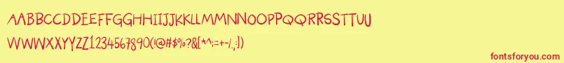 Pandoramademo Font – Red Fonts on Yellow Background