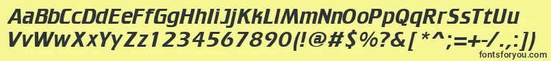 TrakkerRegular Font – Black Fonts on Yellow Background