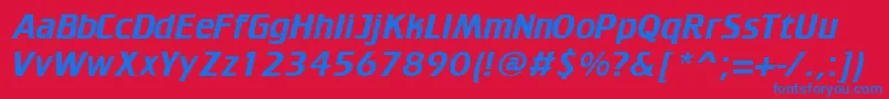 TrakkerRegular Font – Blue Fonts on Red Background