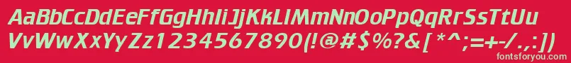 TrakkerRegular Font – Green Fonts on Red Background