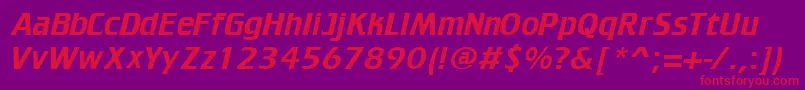 TrakkerRegular Font – Red Fonts on Purple Background