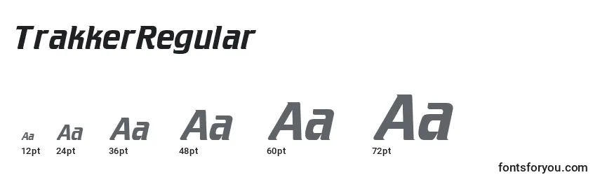 TrakkerRegular Font Sizes