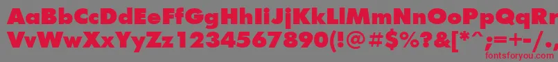 Czcionka Ftxb – czerwone czcionki na szarym tle