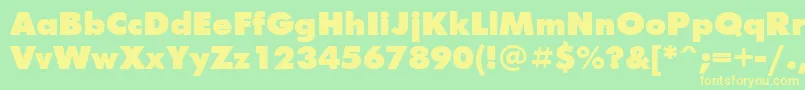 Ftxb Font – Yellow Fonts on Green Background