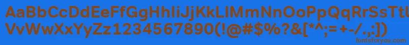 Weitere Informationen zur TondocorpBold-Schriftart TondocorpBold-Schriftart – Braune Schriften auf blauem Hintergrund