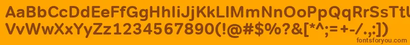 Weitere Informationen zur TondocorpBold-Schriftart TondocorpBold-Schriftart – Braune Schriften auf orangefarbenem Hintergrund
