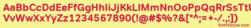 TondocorpBold Font – Red Fonts on Yellow Background