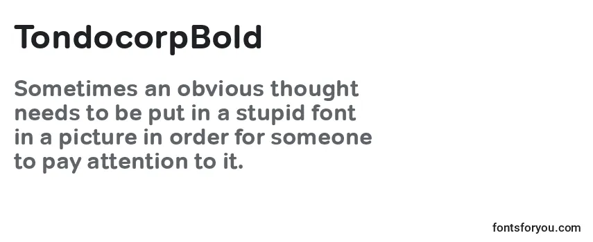 Review of the TondocorpBold Font