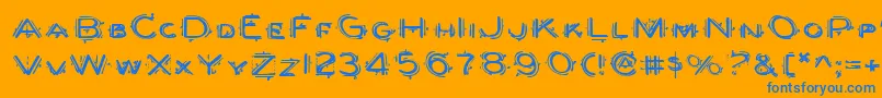 Berserkere Font – Blue Fonts on Orange Background
