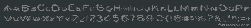 Berserkere-fontti – harmaat kirjasimet mustalla taustalla