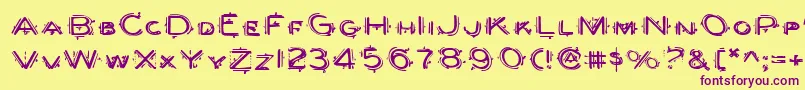 Berserkere Font – Purple Fonts on Yellow Background