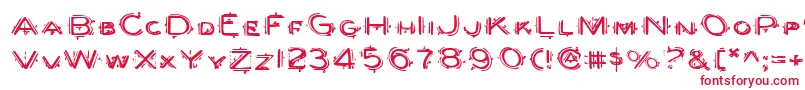 Berserkere-fontti – punaiset fontit valkoisella taustalla