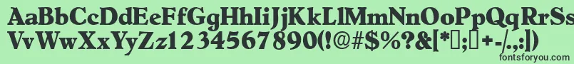 フォントNegotiatdisplayssk – 緑の背景に黒い文字