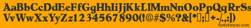 Шрифт Negotiatdisplayssk – чёрные шрифты на оранжевом фоне