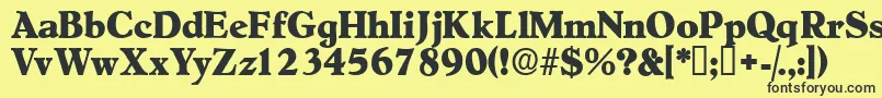 Czcionka Negotiatdisplayssk – czarne czcionki na żółtym tle