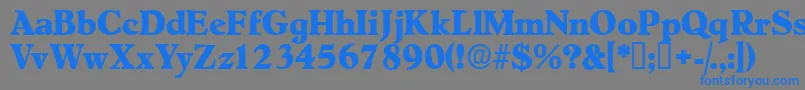 フォントNegotiatdisplayssk – 灰色の背景に青い文字