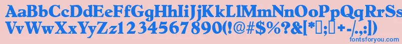 Negotiatdisplayssk-Schriftart – Blaue Schriften auf rosa Hintergrund