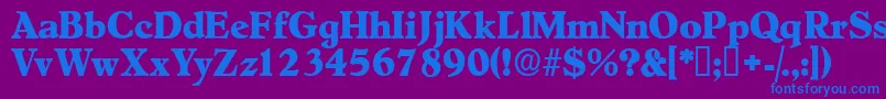 Negotiatdisplayssk-fontti – siniset fontit violetilla taustalla