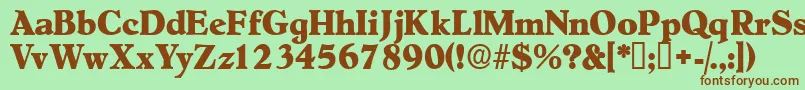 Negotiatdisplayssk Font – Brown Fonts on Green Background