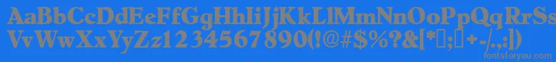 Negotiatdisplayssk-fontti – harmaat kirjasimet sinisellä taustalla
