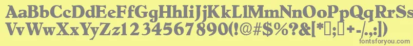 Negotiatdisplayssk-fontti – harmaat kirjasimet keltaisella taustalla