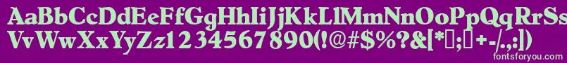 Negotiatdisplayssk-fontti – vihreät fontit violetilla taustalla