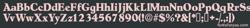 Negotiatdisplayssk-fontti – vaaleanpunaiset fontit mustalla taustalla