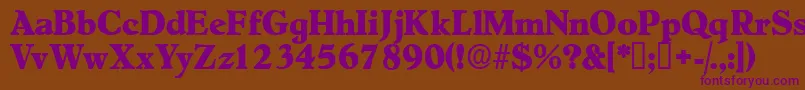 Negotiatdisplayssk Font – Purple Fonts on Brown Background