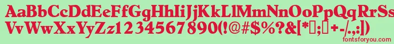 Negotiatdisplayssk-fontti – punaiset fontit vihreällä taustalla