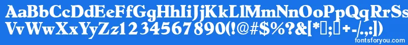 Шрифт Negotiatdisplayssk – белые шрифты на синем фоне